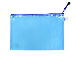 A4 Mesh-Umschlag mit Reißverschluss blau